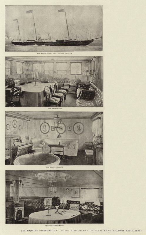 Het Vertrek van Hare Majesteit naar Zuid-Frankrijk, het Koninklijk Jacht Victoria en Albert door English Photographer