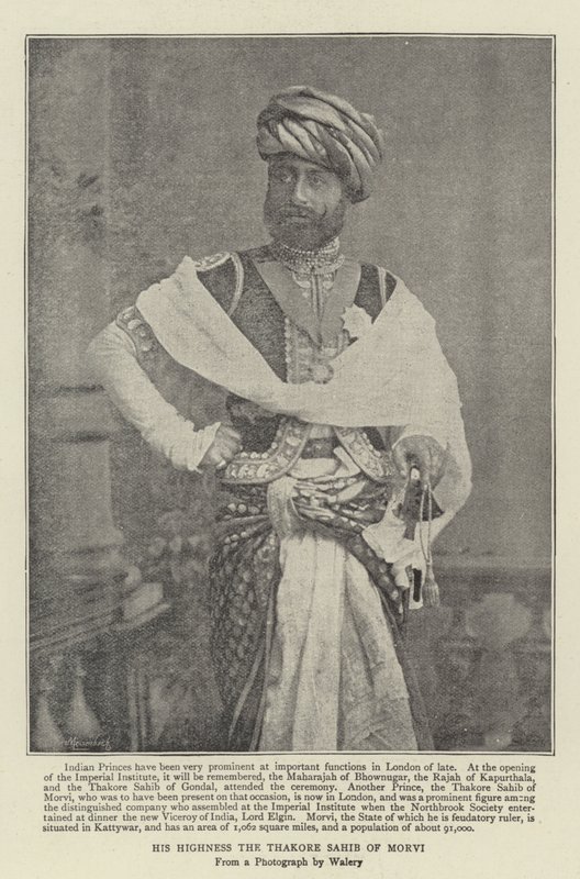 Zijne Hoogheid de Thakore Sahib van Morvi door English Photographer