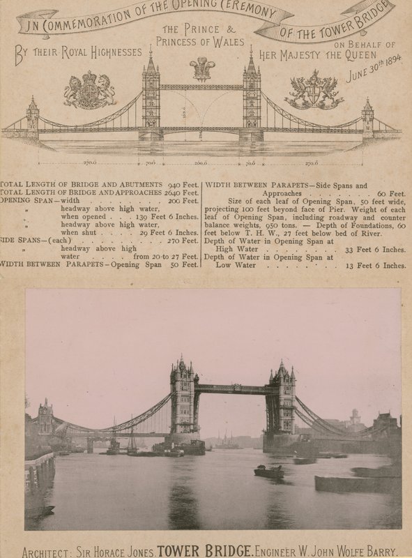 Ter herdenking van de opening van de Tower Bridge door English Photographer