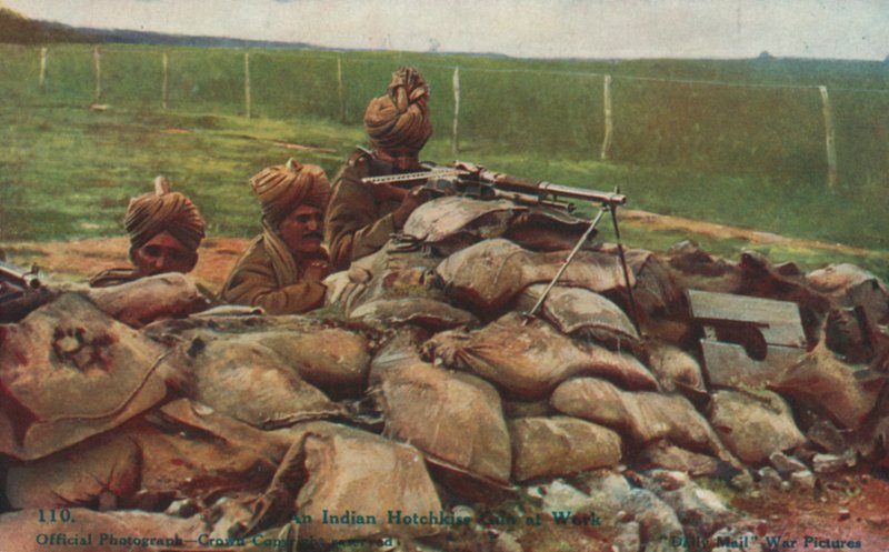 Indiase Hotchkiss-kanonbemanning aan het Westfront, Eerste Wereldoorlog door English Photographer