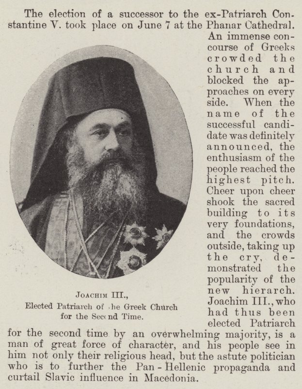 Joachim III, voor de Tweede Keer verkozen tot Patriarch van de Griekse Kerk door English Photographer