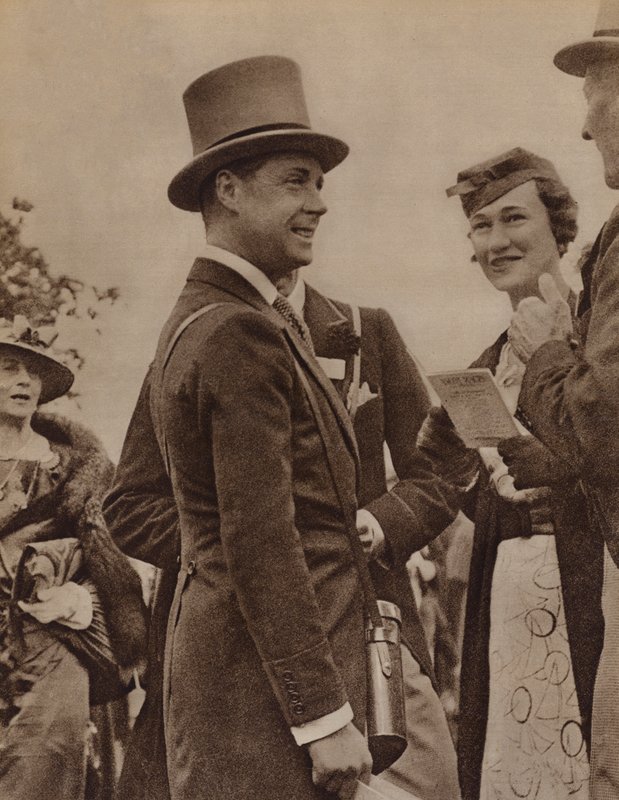 Koning Edward VIII en mevrouw Simpson in Ascot door English Photographer