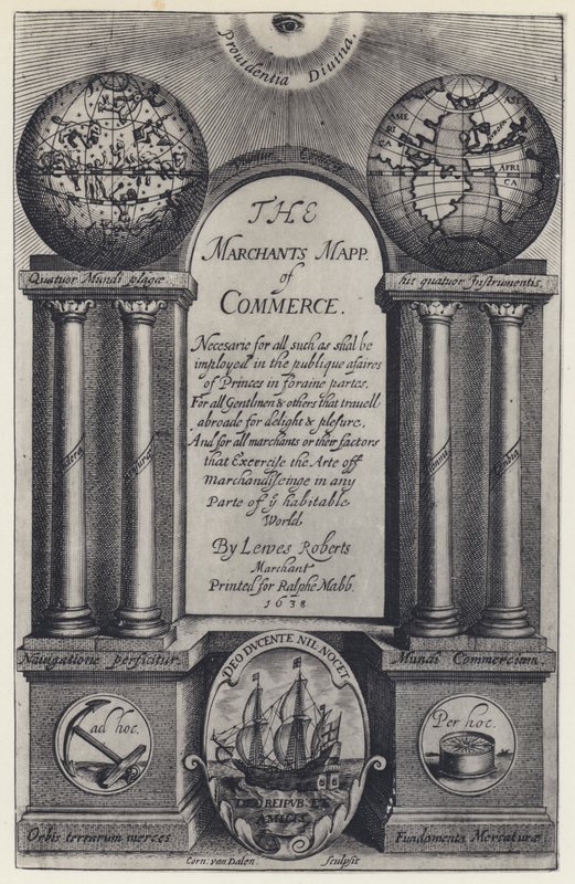L Roberts, De Koopmanskaart van Handel, R Mabb 1638 (zw/w foto) door English Photographer
