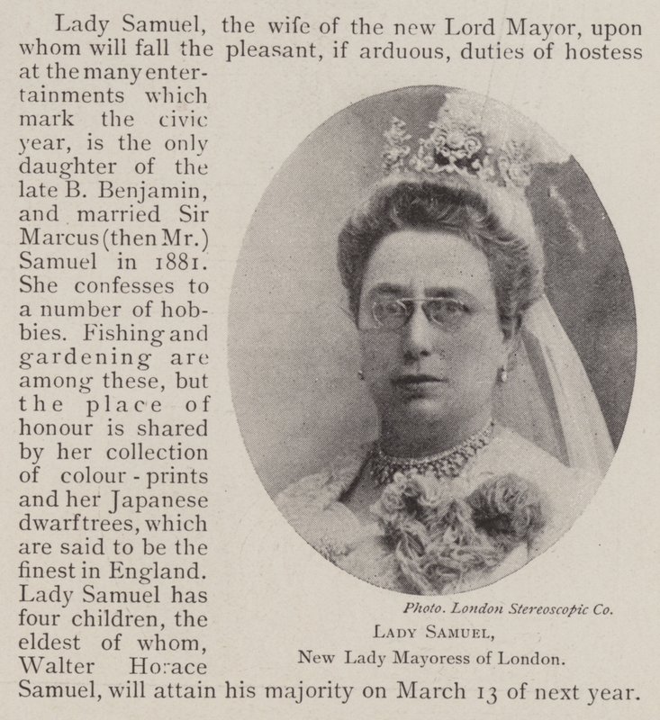 Lady Samuel, nieuwe burgemeestersvrouw van Londen door English Photographer