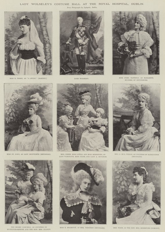 Lady Wolseleys Kostuumbal in het Koninklijk Ziekenhuis, Dublin door English Photographer