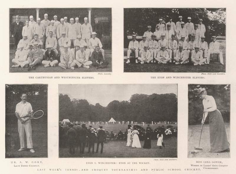 De Tennis- en Croquettoernooien van Vorige Week en Cricket van de Openbare School door English Photographer