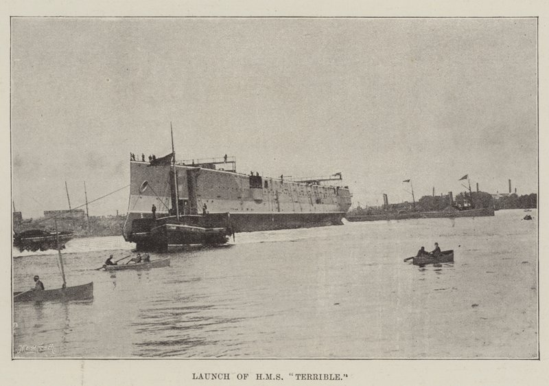 Te Water Laten van HMS Terrible door English Photographer