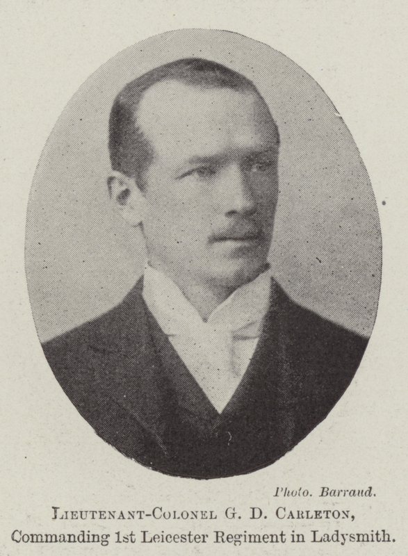 Luitenant-kolonel G D Carleton, bevelhebber van het 1e Leicester Regiment in Ladysmith door English Photographer