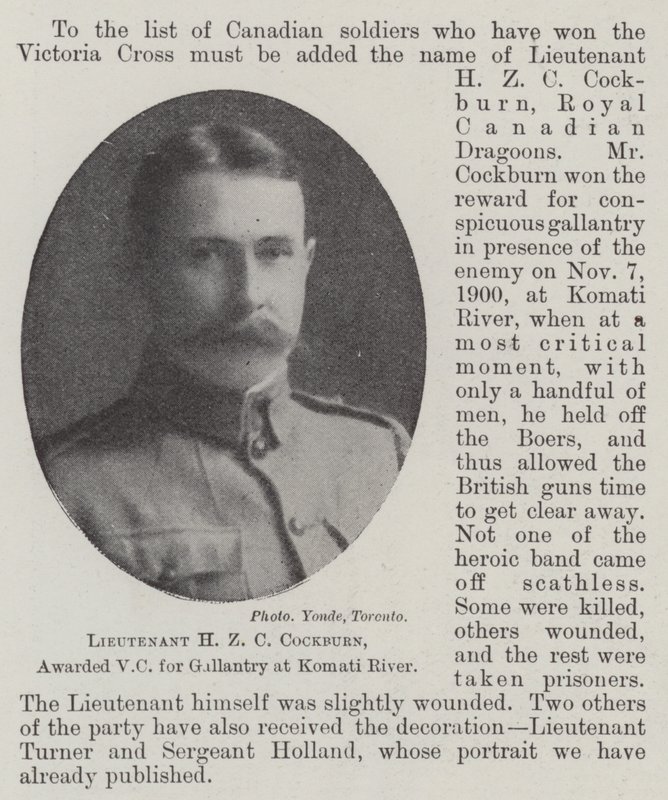 Luitenant H Z C Cockburn, bekroond met VC voor Dapperheid bij de Komati Rivier door English Photographer