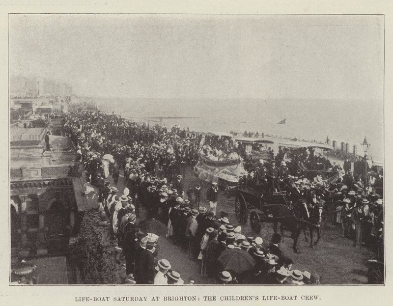 Life-Boat zaterdag in Brighton, de kinderreddingsbootbemanning door English Photographer