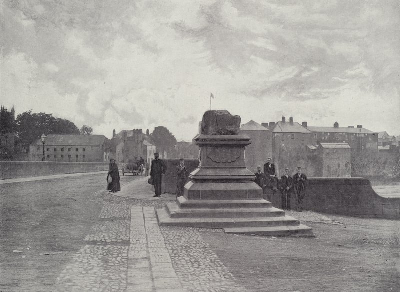 Limerick, De Verdragsteen, Thomondbrug en Kasteel door English Photographer