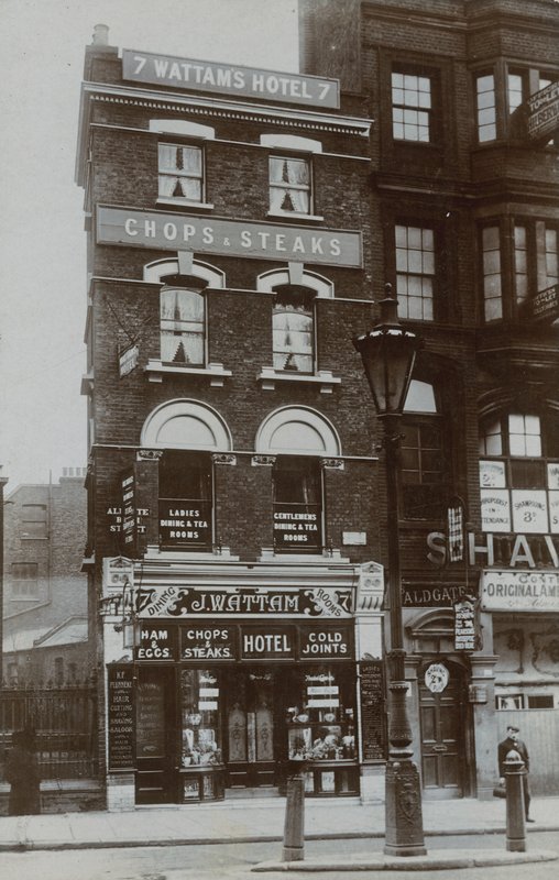 London Chops and Steaks Shop, Wattams Hotel door English Photographer