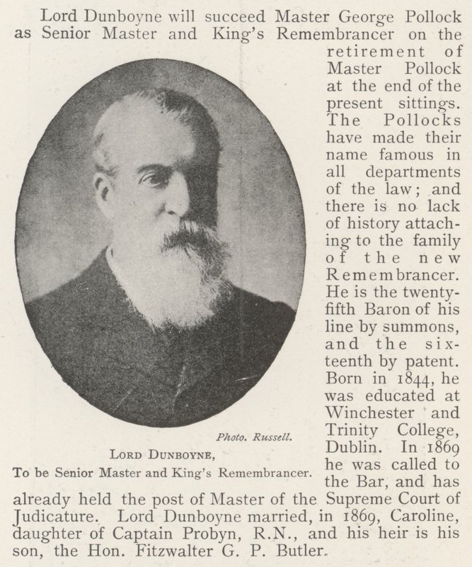 Lord Dunboyne, Senior Master en Kings Remembrancer door English Photographer