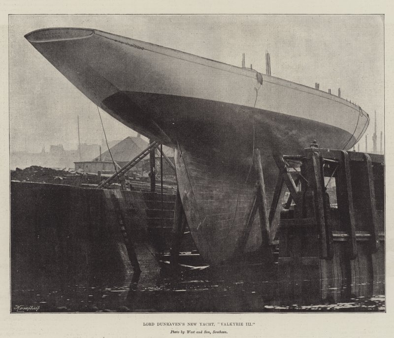 Lord Dunravens Nieuwe Jacht, Valkyrie III door English Photographer