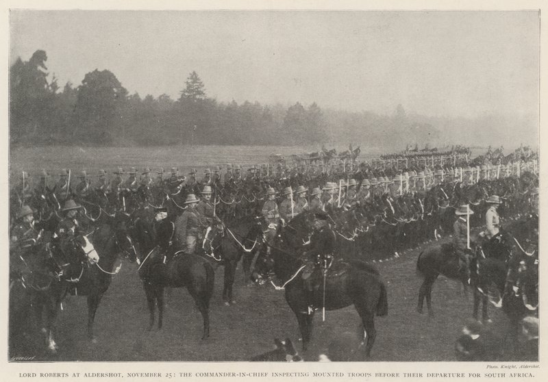 Lord Roberts in Aldershot, 25 november, de opperbevelhebber inspecteert bereden troepen voor hun vertrek naar Zuid-Afrika door English Photographer