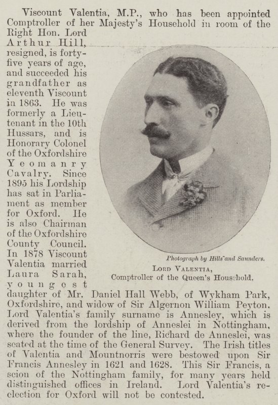 Lord Valentia, controleur van het huishouden van de koningin door English Photographer