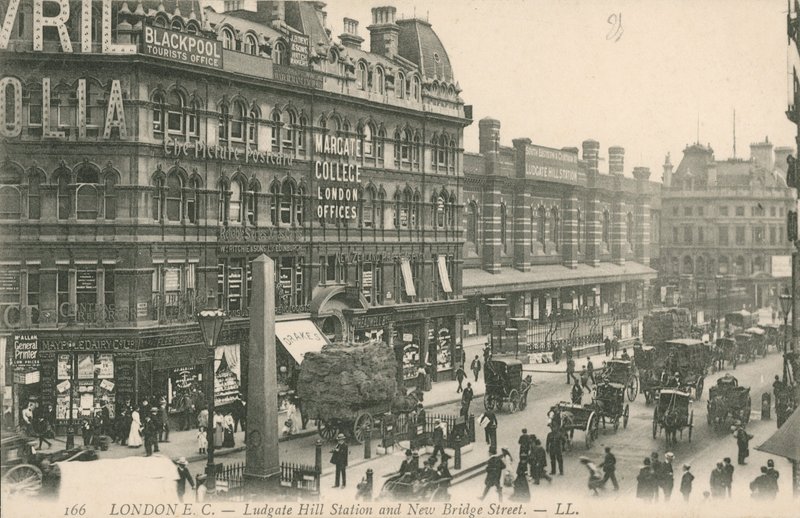 Ludgate Hill Station en New Bridge Street, Londen door English Photographer