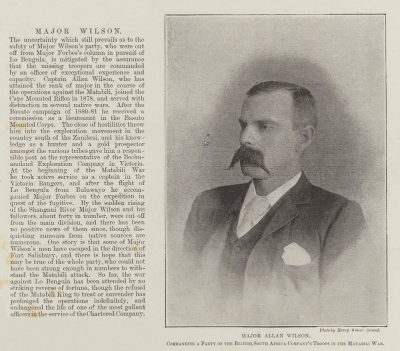 Majoor Allan Wilson, bevelhebber van een Partij van de British South Africa Companys Troepen in de Matabili Oorlog door English Photographer