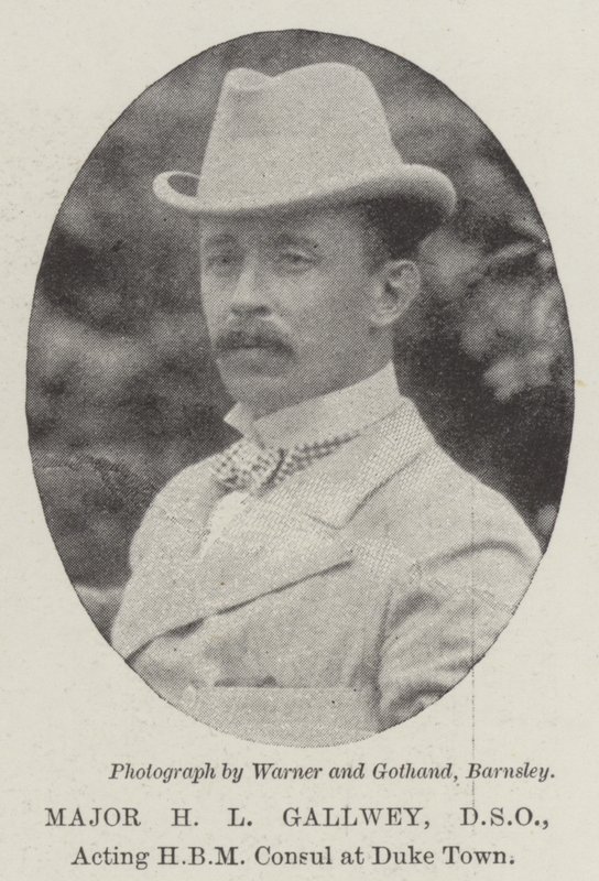 Majoor H L Gallwey, DSO, waarnemend HBM-consul in Duke Town door English Photographer