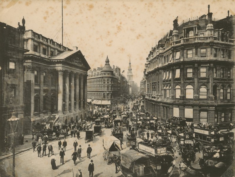 Mansion House, Queen Victoria Street en Cheapside, Londen door English Photographer
