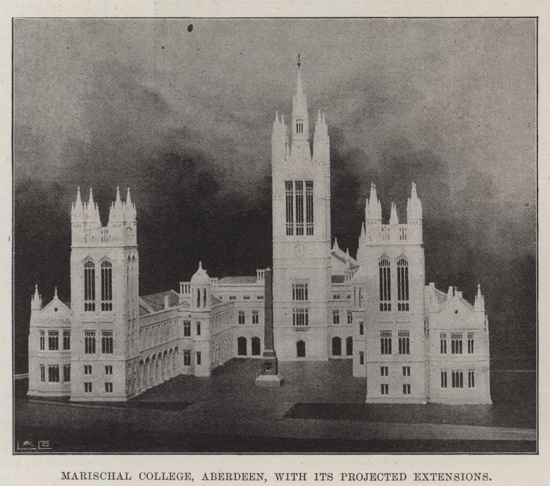 Marischal College, Aberdeen, met de geplande uitbreidingen door English Photographer