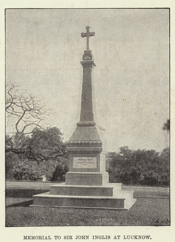 Monument voor Sir John Inglis in Lucknow door English Photographer