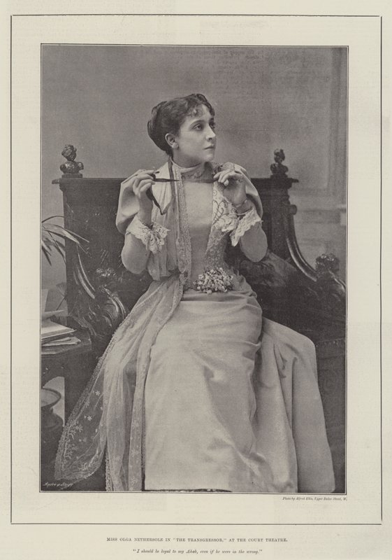 Miss Olga Nethersole in The Transgressor, in het Court Theatre door English Photographer