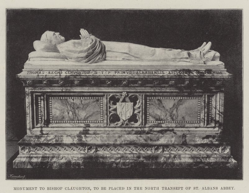 Monument voor bisschop Claughton, te plaatsen in het noordtransept van de abdij van St Albans door English Photographer