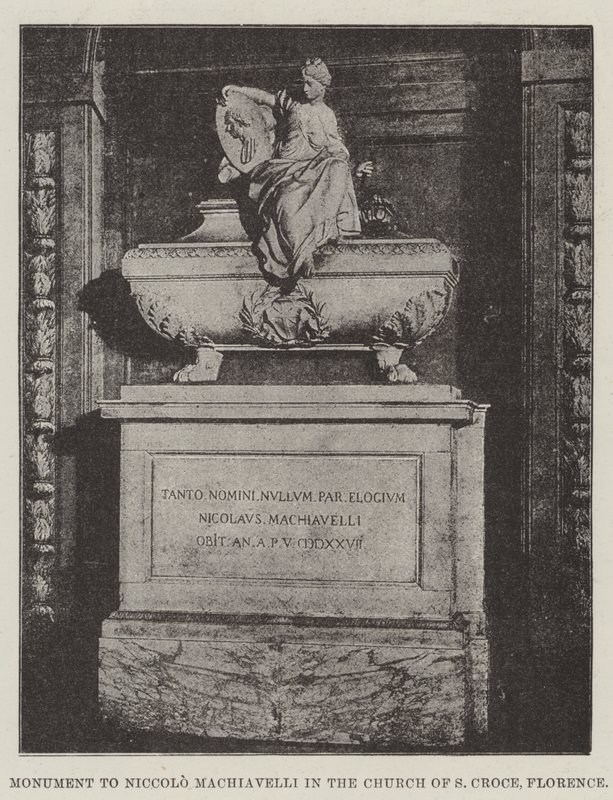 Monument voor Niccolo Machiavelli in de Kerk van S Croce, Florence door English Photographer