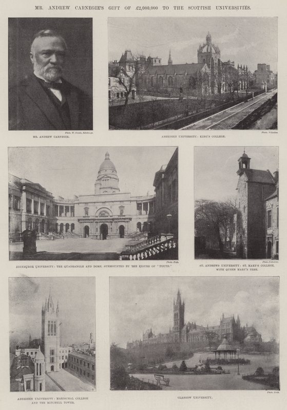 De gift van Mr Andrew Carnegie van £2.000.000 aan de Schotse universiteiten door English Photographer