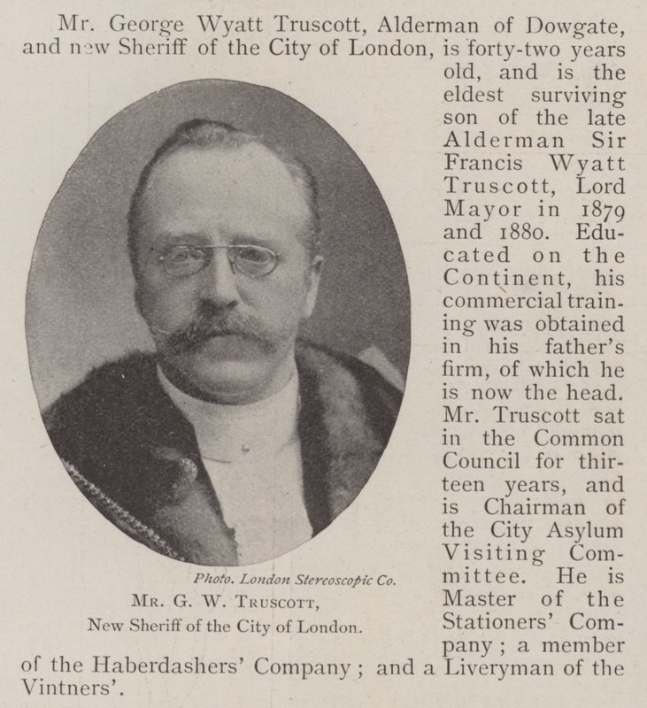 Mr G W Truscott, nieuwe sheriff van de City of London door English Photographer