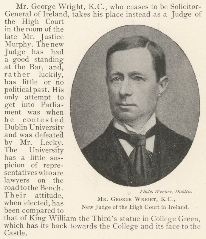 Mr George Wright, KC, nieuwe rechter van het Hooggerechtshof in Ierland door English Photographer