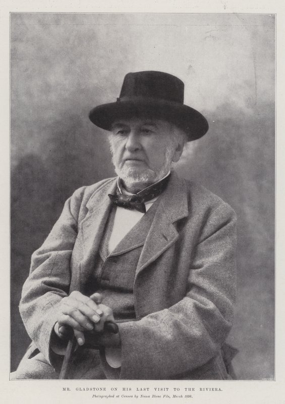 Meneer Gladstone tijdens zijn laatste bezoek aan de Rivièra door English Photographer