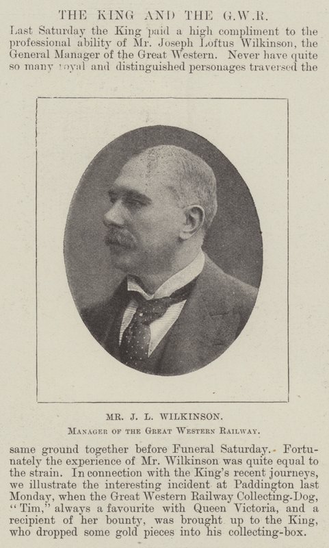 Mr J L Wilkinson, Manager van de Great Western Railway door English Photographer