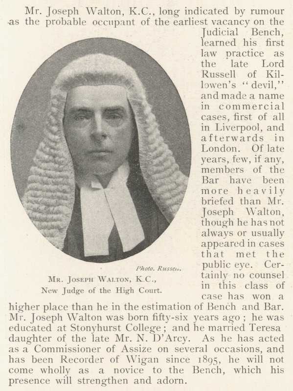 Mr Joseph Walton, KC, nieuwe rechter van het Hooggerechtshof door English Photographer