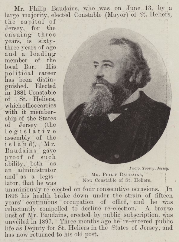 Mr Philip Baudains, nieuwe constable van St Heliers door English Photographer