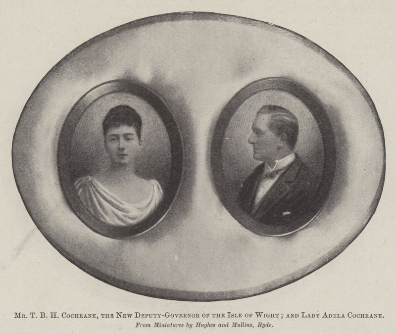 Meneer T B H Cochrane, de nieuwe plaatsvervangende gouverneur van het Isle of Wight; en Lady Adela Cochrane door English Photographer