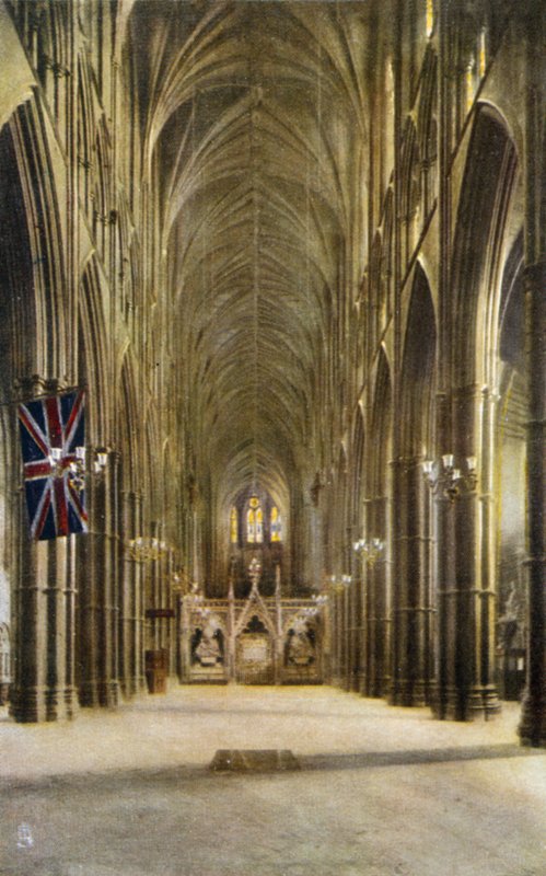 Schip en Graf van de Onbekende Soldaat, Westminster Abbey, Londen door English Photographer