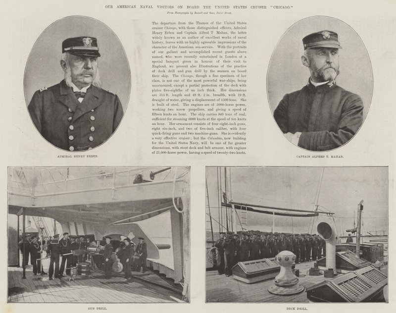 Onze Amerikaanse Marinebezoekers aan boord van de Verenigde Staten Kruiser Chicago door English Photographer