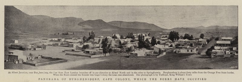 Panorama van Burghersdorp, Kaapkolonie, bezet door de Boeren door English Photographer