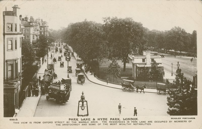 Park Lane en Hyde Park, Londen door English Photographer