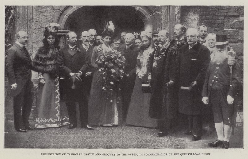 Overdracht van Tamworth Castle en gronden aan het publiek ter herdenking van het lange bewind van de koningin, 27 mei 1899 door English Photographer