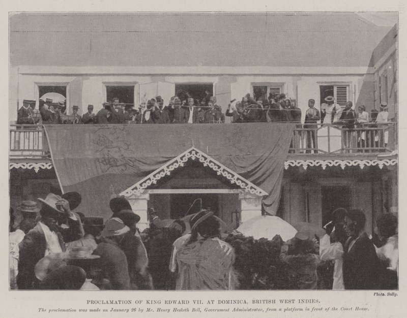 Uitroeping van koning Edward VII in Dominica, Britse West-Indië door English Photographer
