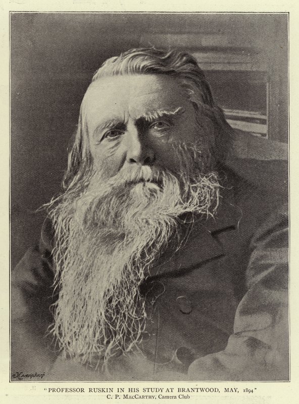 Professor Ruskin in zijn Studie in Brantwood, Mei 1894 door English Photographer
