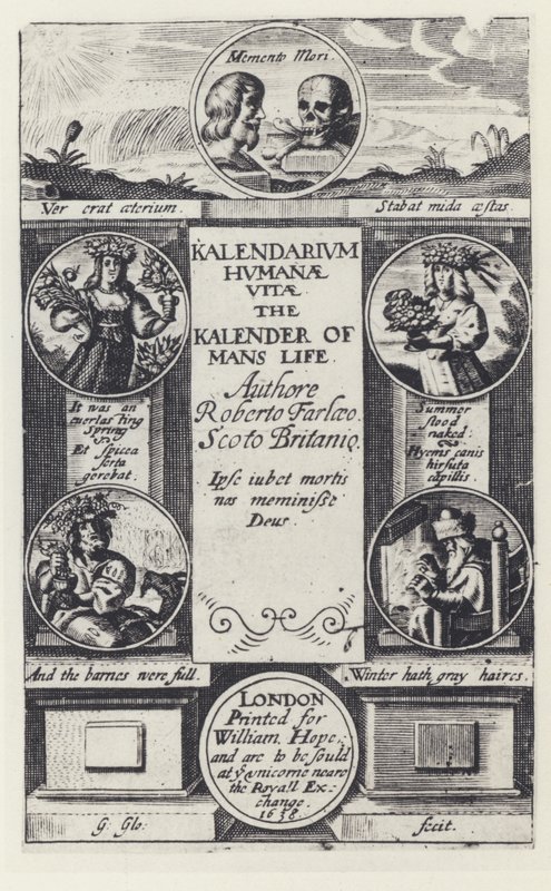 R Farley, Kalendarium humanae vitae, W Hope 1638 door English Photographer