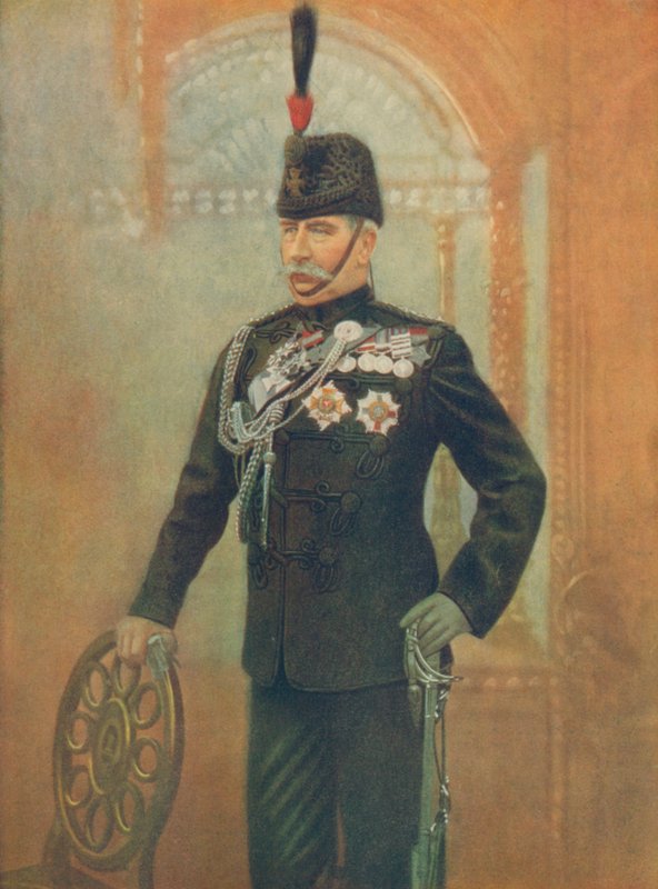 Rechts Eerwaarde Sir Redvers Buller, bevelhebber in Natal. In het uniform van kolonel-commandant, King