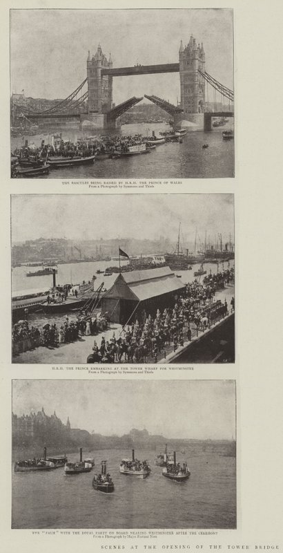 Scènes bij de opening van de Tower Bridge door English Photographer