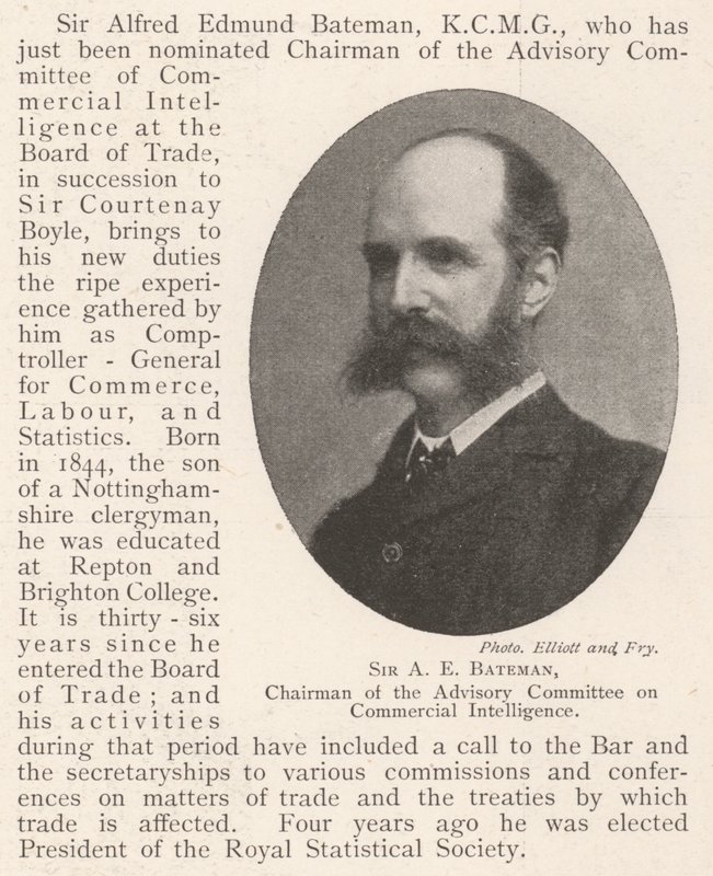 Sir A E Bateman, Voorzitter van het Adviescomité voor Commerciële Intelligentie door English Photographer