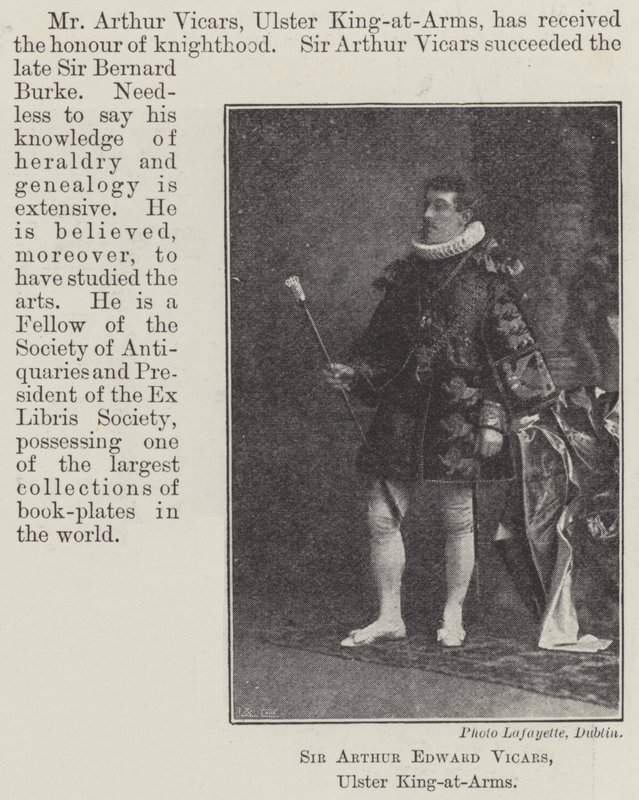 Sir Arthur Edward Vicars, Ulster King-at-Arms door English Photographer