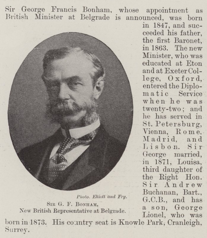 Sir G F Bonham, nieuwe Britse vertegenwoordiger in Belgrado door English Photographer